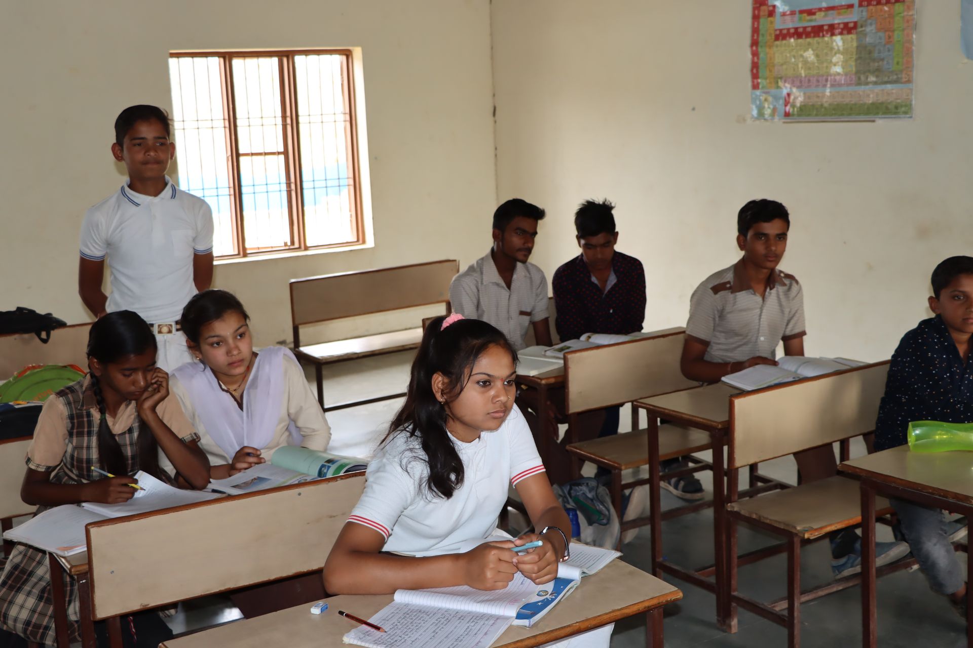 Senior students studying in a classroom